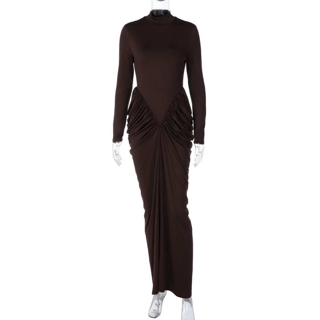 Maxi dress with pleated design - Nahora