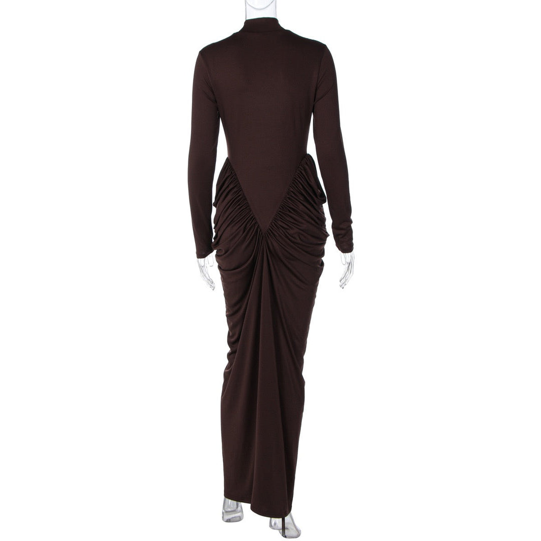 Maxi dress with pleated design - Nahora