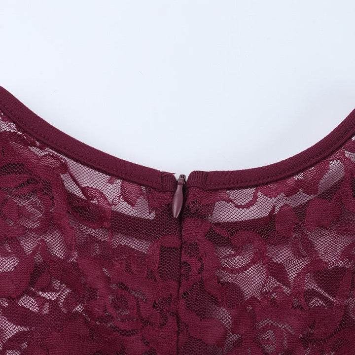 Maxi dress with lace and gathers - Luserna