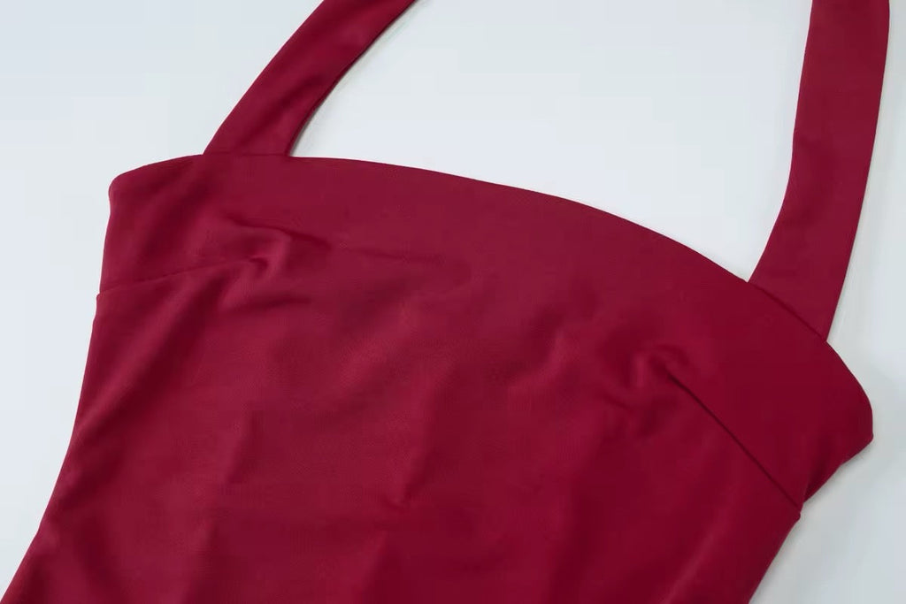 שמלת מידי צמודה בד מחטב גב פתוח - Paislee