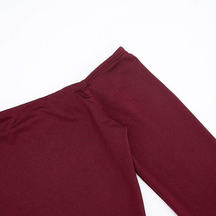 Mini dress in bodysuit design and pleats, bare shoulders - Rocky