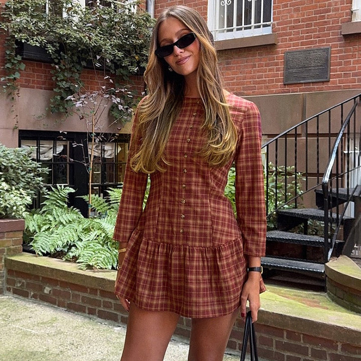 Button-embellished muslin mini dress - Monica