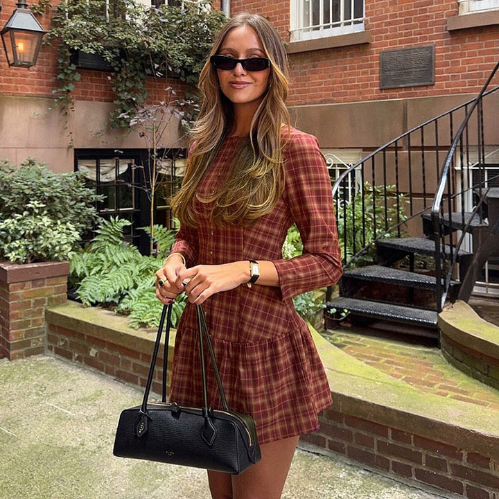 Button-embellished muslin mini dress - Monica