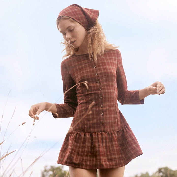 Button-embellished muslin mini dress - Monica