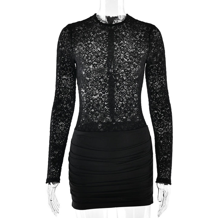 Lace-trimmed mini dress - Jasella