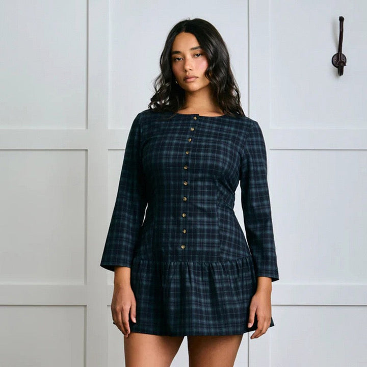 Button-embellished muslin mini dress - Monica