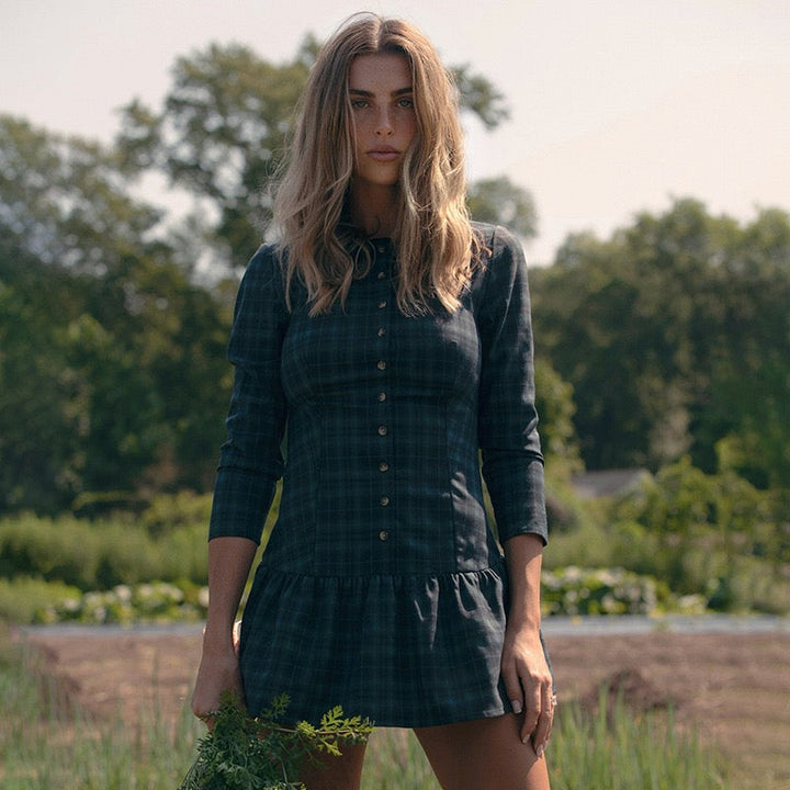 Button-embellished muslin mini dress - Monica