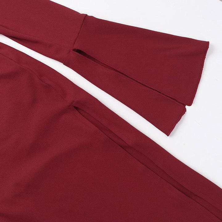 Maxi dress with slit decoration, tie at the back to narrow the waist - Marceline