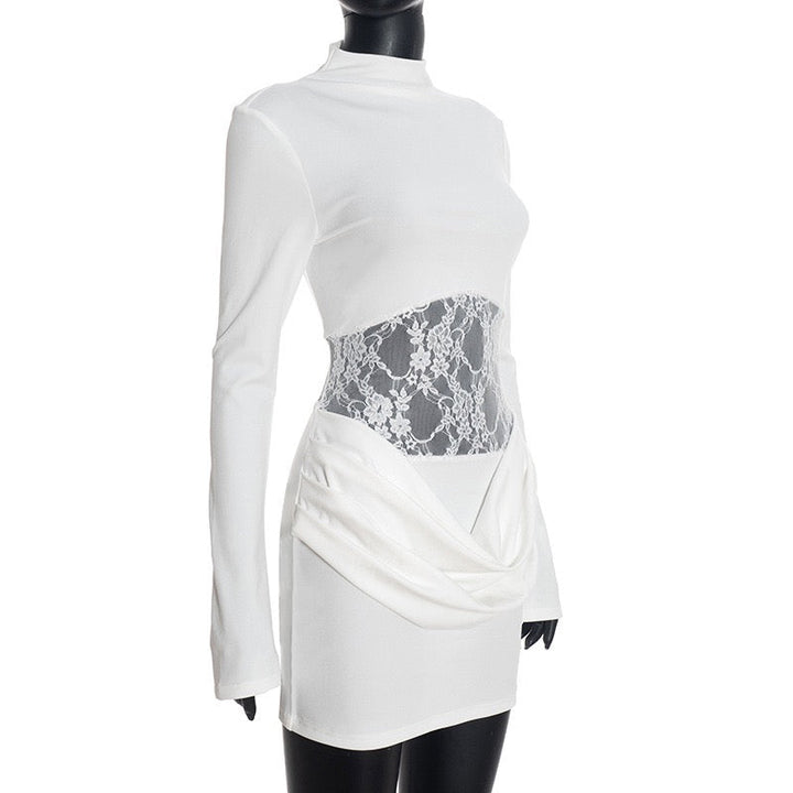 Mini dress with lace and pleats - Erin