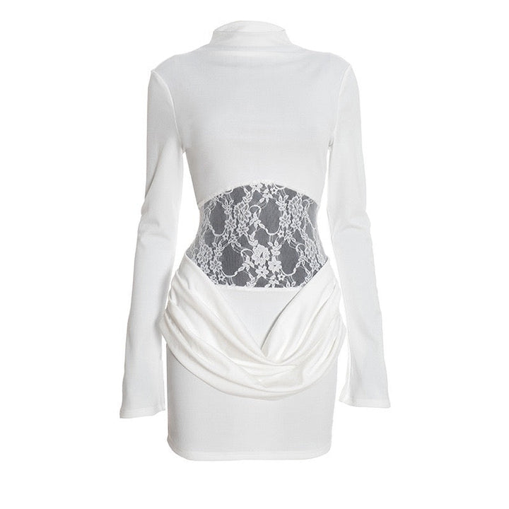 Mini dress with lace and pleats - Erin