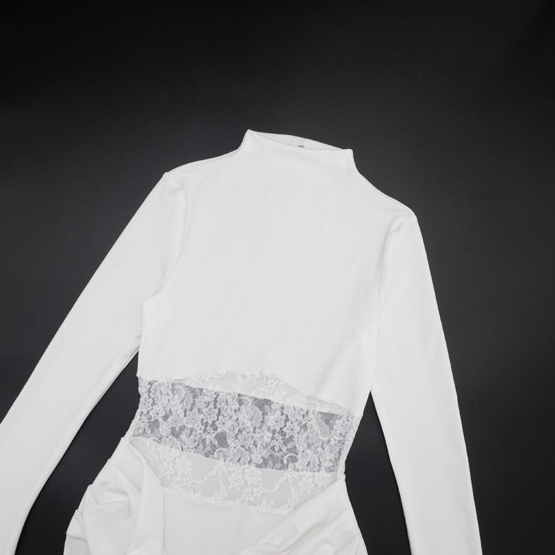 Mini dress with lace and pleats - Erin