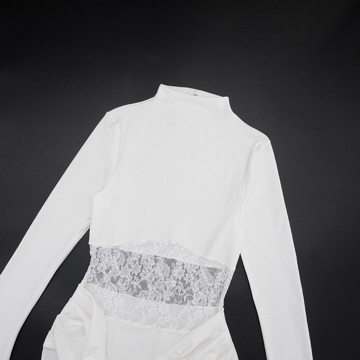 Mini dress with lace and pleats - Erin