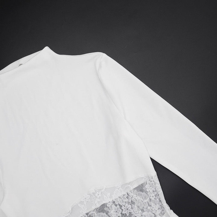 Mini dress with lace and pleats - Erin