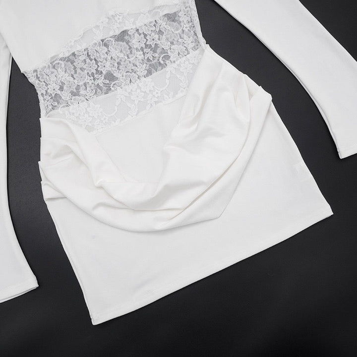 Mini dress with lace and pleats - Erin