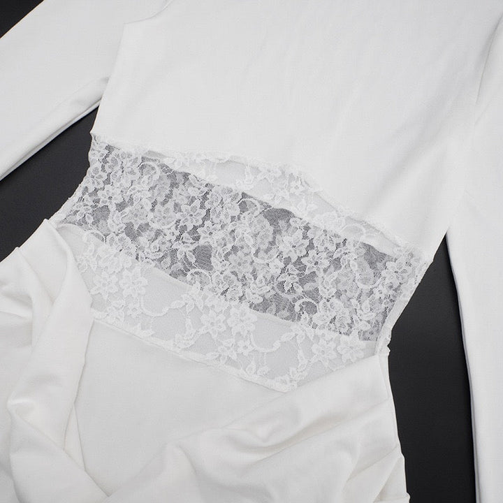 Mini dress with lace and pleats - Erin