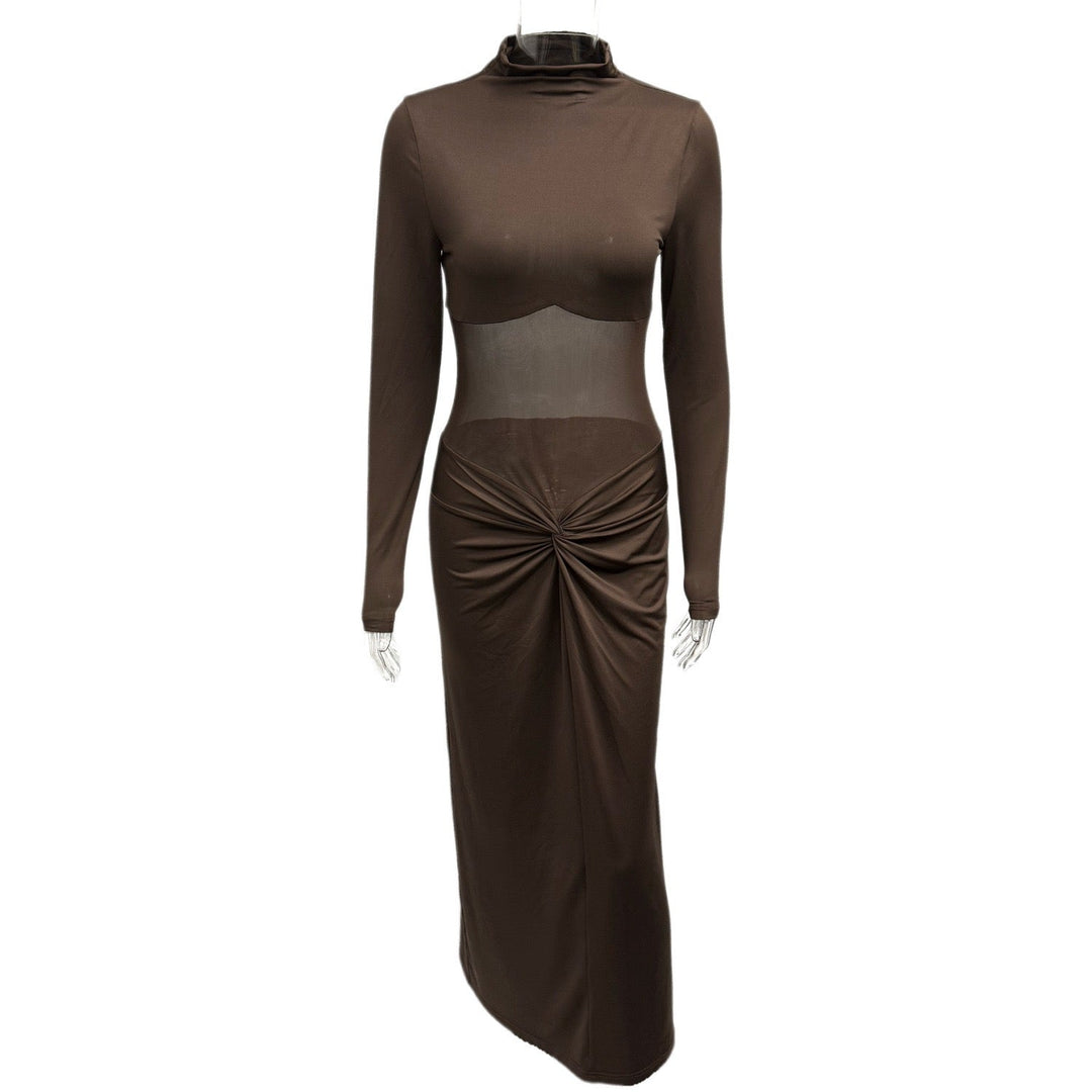 Chiffon and gathered maxi dress - Verena