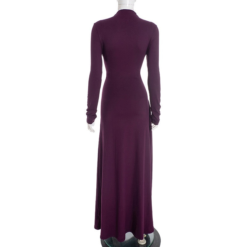 Maxi dress with gathered design and a train - Hillel