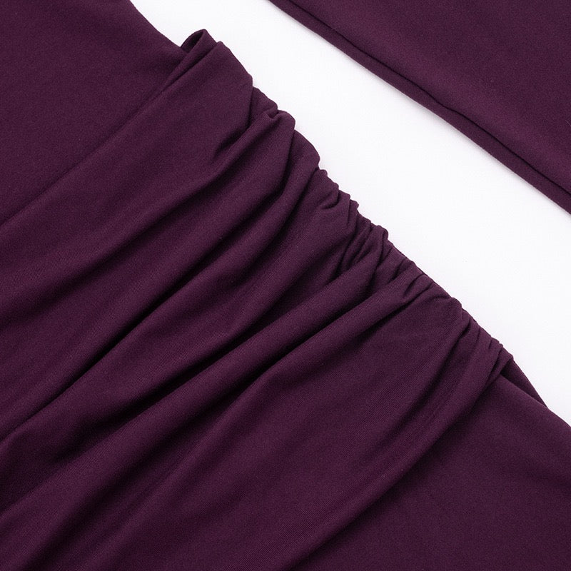 Maxi dress with gathered design and a train - Hillel