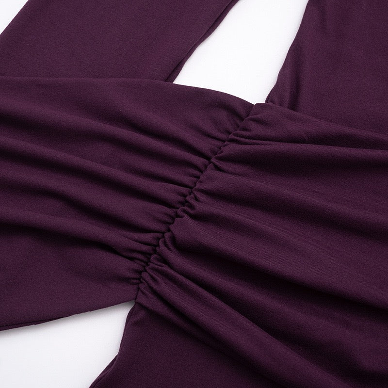 Maxi dress with gathered design and a train - Hillel