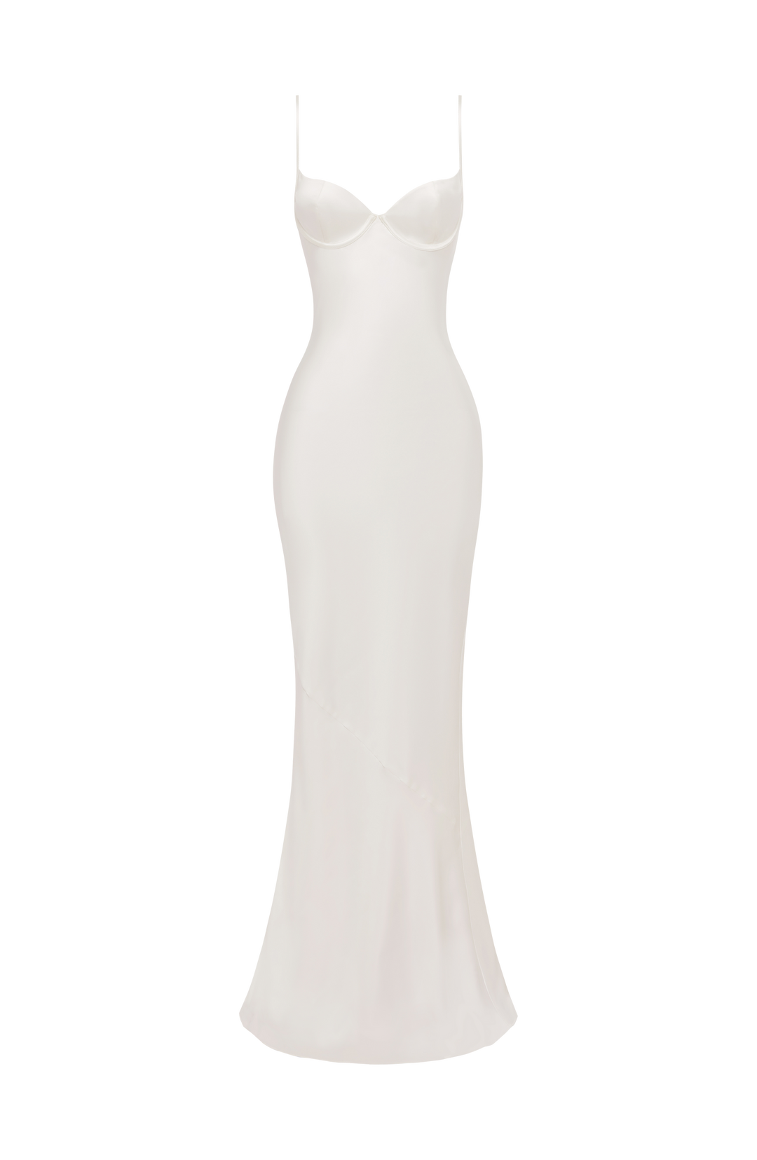 Alaia satin maxi dress with a back tie and waist-cinching design