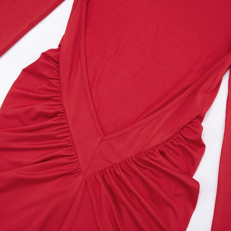 Maxi dress with gathers and slit design - Lola