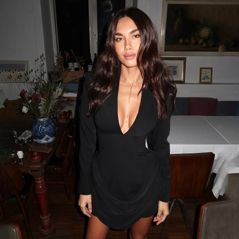 Tailored mini dress with pleats - DIN