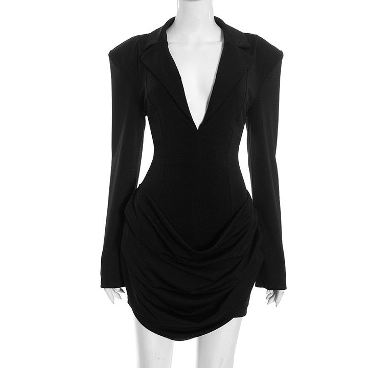 Tailored mini dress with pleats - DIN