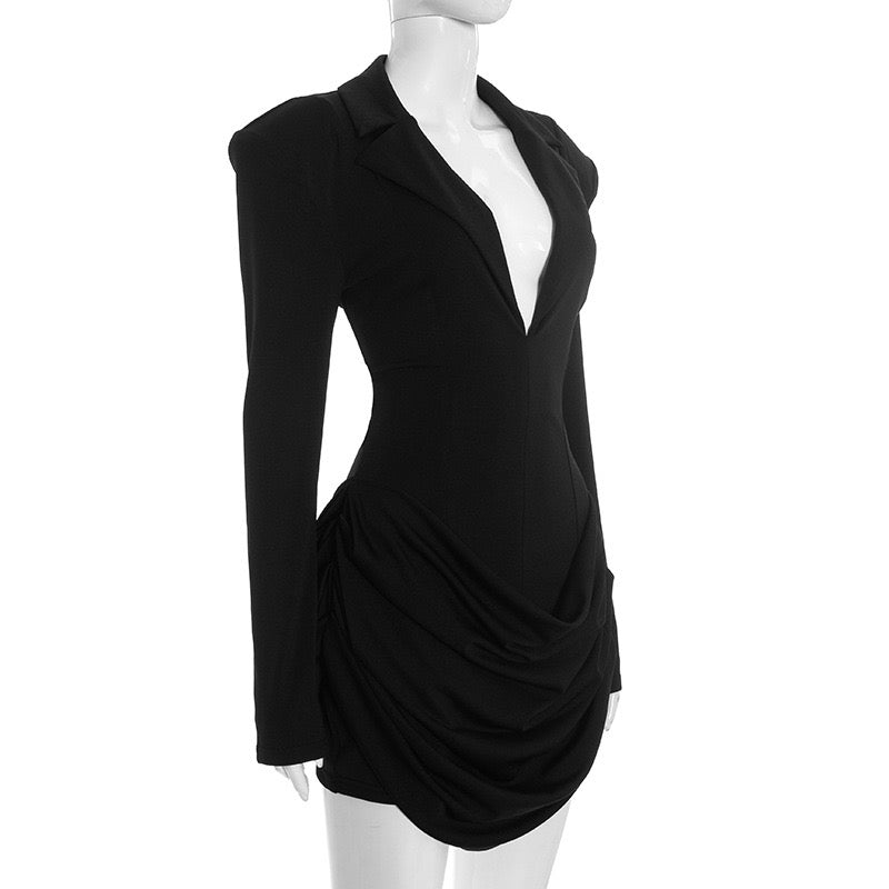 Tailored mini dress with pleats - DIN