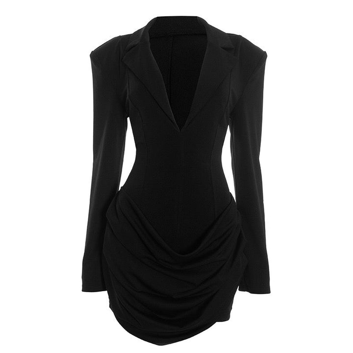 Tailored mini dress with pleats - DIN