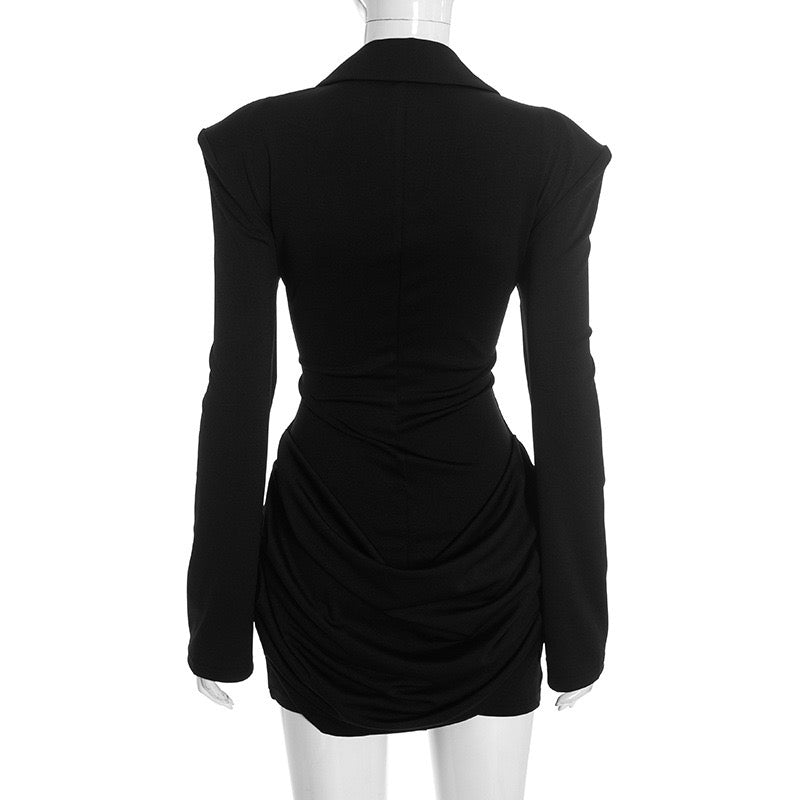 Tailored mini dress with pleats - DIN