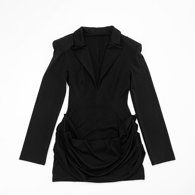 Tailored mini dress with pleats - DIN