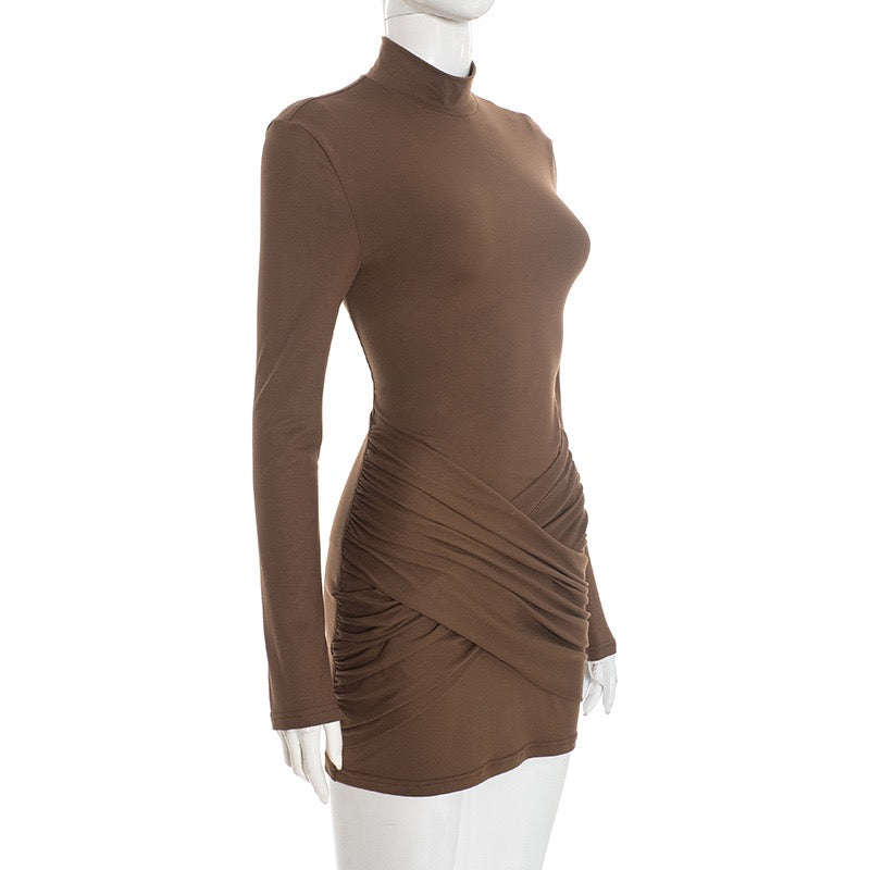 Mini dress with cross pleats - Velvet