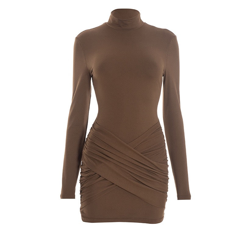 Mini dress with cross pleats - Velvet