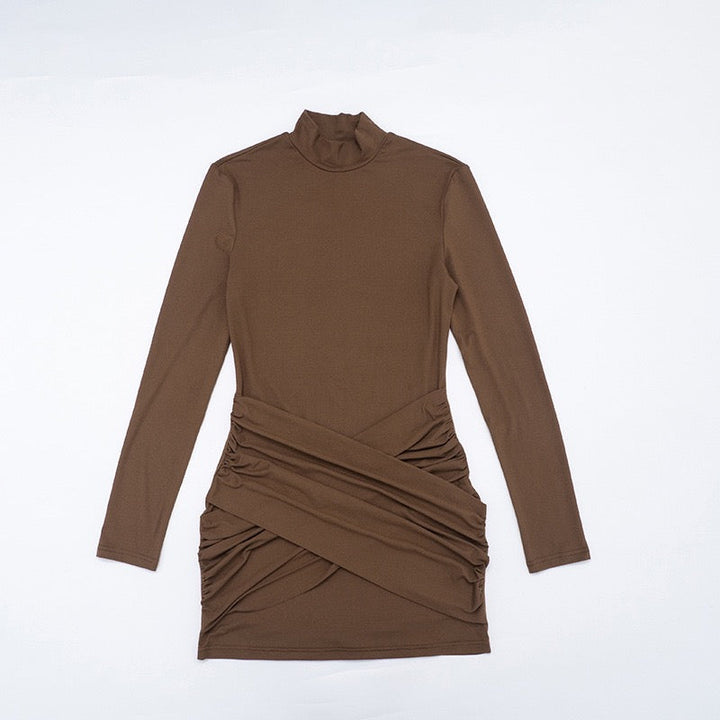 Mini dress with cross pleats - Velvet