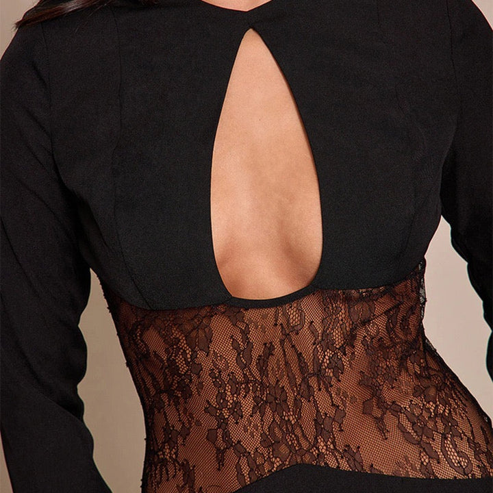 Mini dress with lace design and opening - Ori