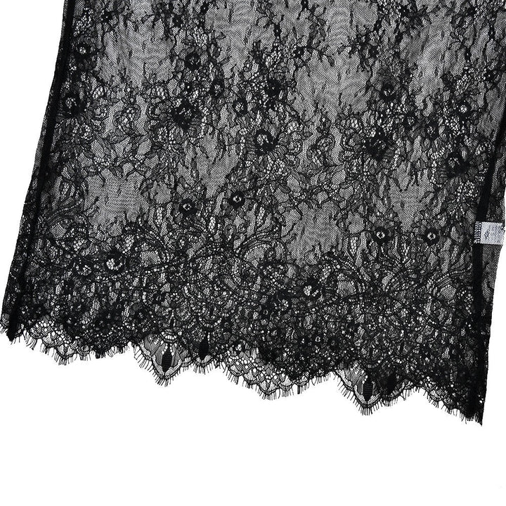 Sheer lace mini dress with turtleneck - ELLE