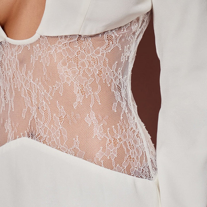 Mini dress with lace design and opening - Ori