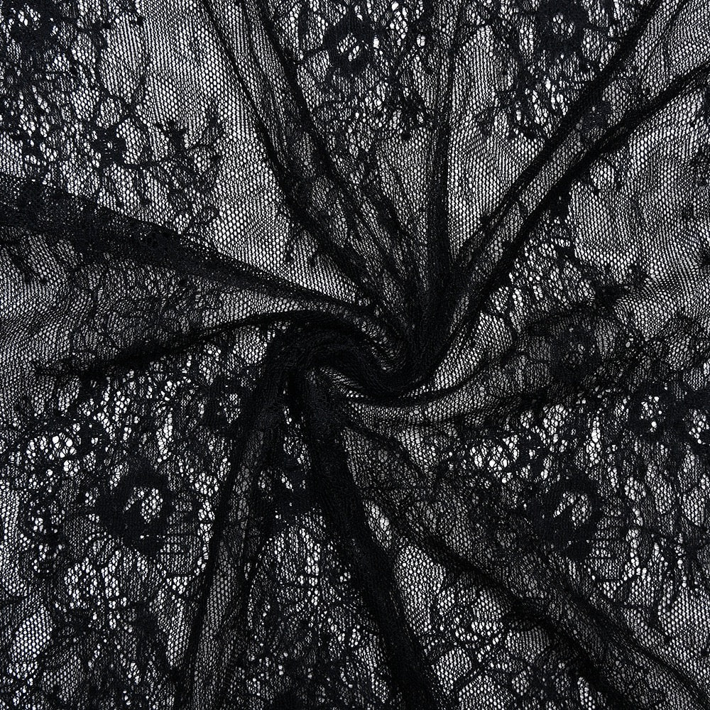 Sheer lace mini dress with turtleneck - ELLE