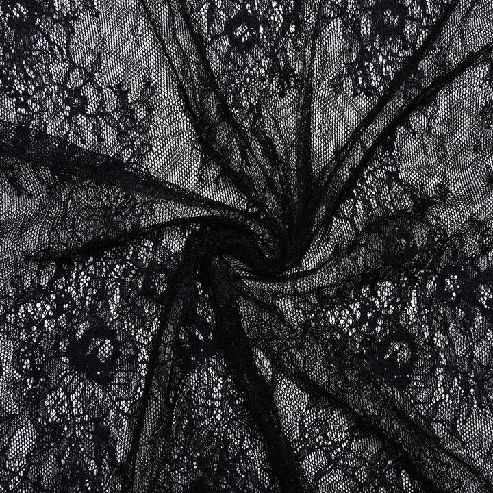 Sheer lace mini dress with turtleneck - ELLE