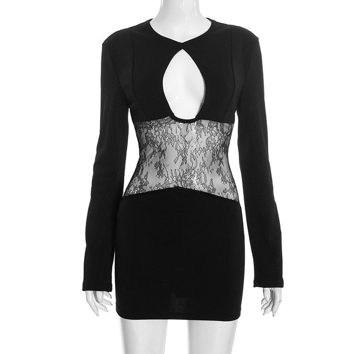 Mini dress with lace design and opening - Ori