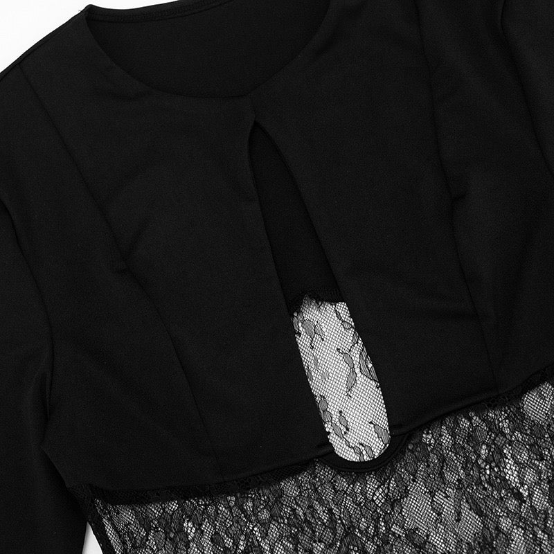 Mini dress with lace design and opening - Ori