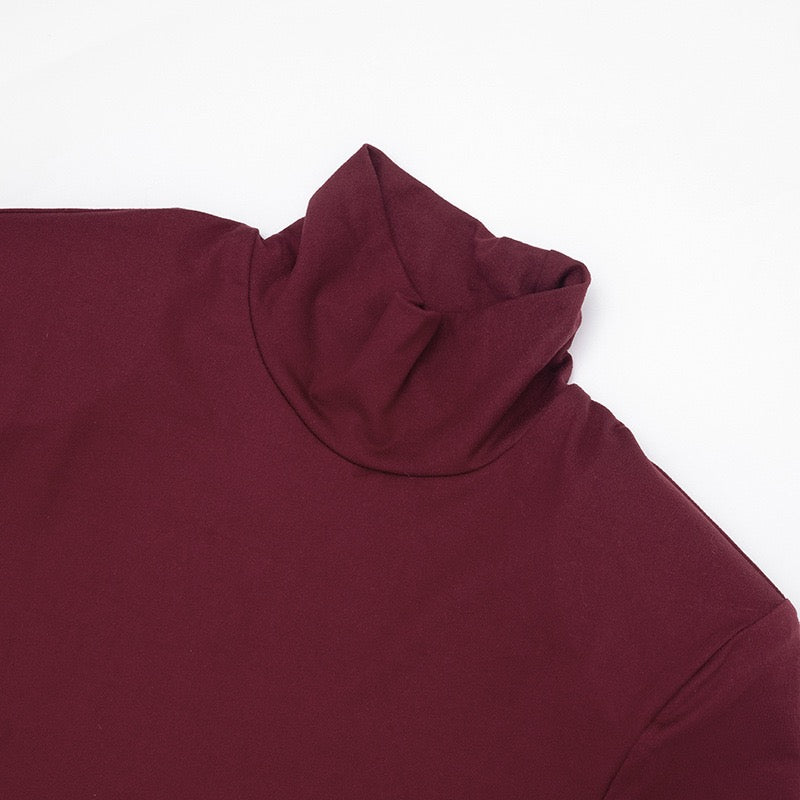 Maxi dress in satin design with turtleneck - Shiraz