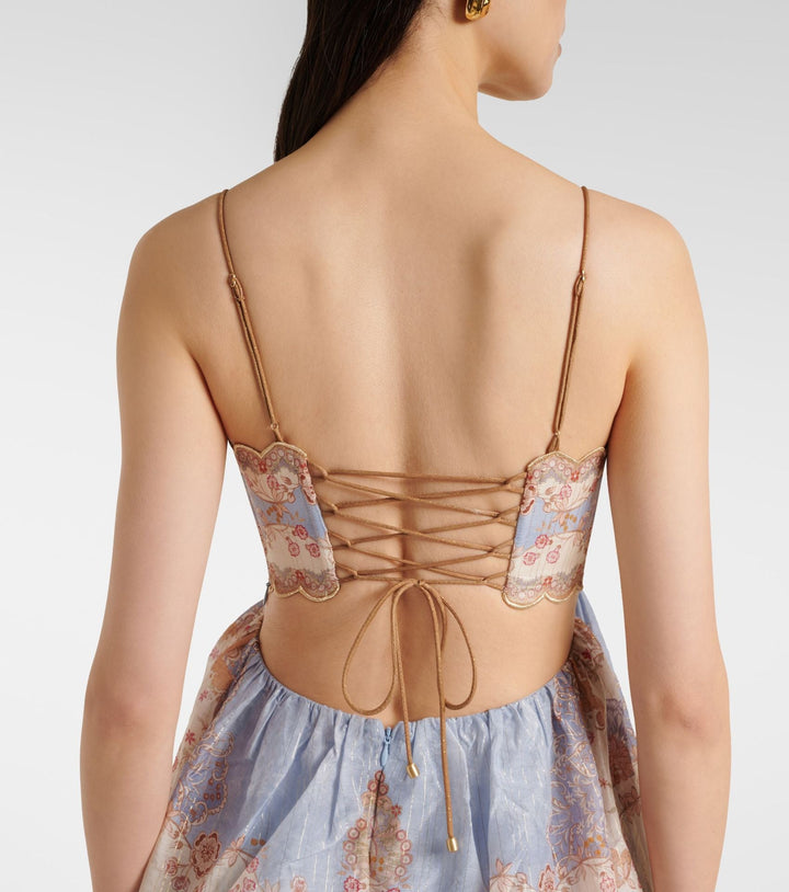 Roa - Layered ruffled chiffon maxi dress with a back tie for waist adjustment