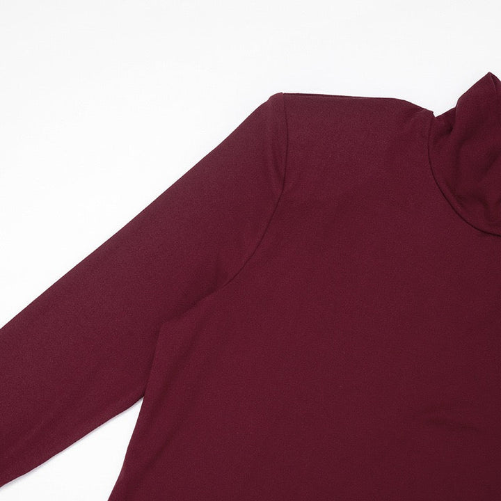 Maxi dress in satin design with turtleneck - Shiraz