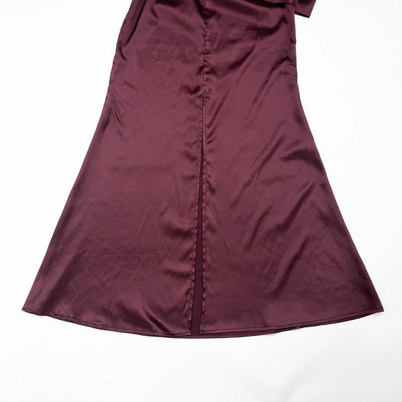 Maxi dress in satin design with turtleneck - Shiraz