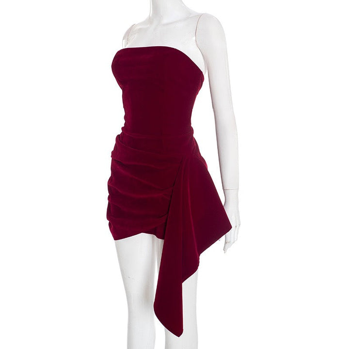 Elegant velvet strapless mini dress - Reiji