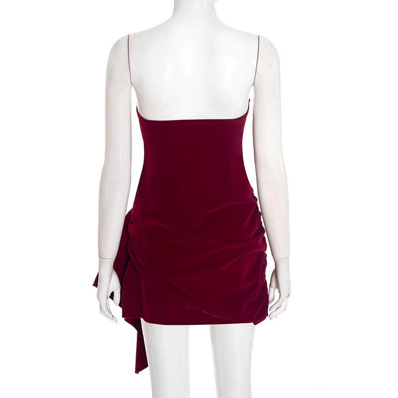 Elegant velvet strapless mini dress - Reiji