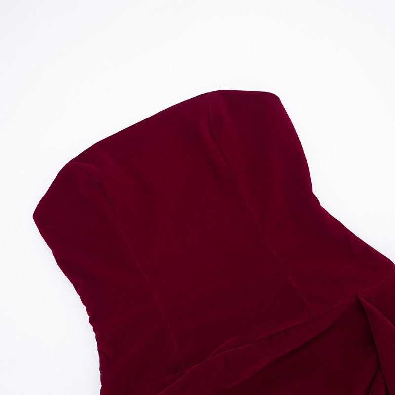 Elegant velvet strapless mini dress - Reiji