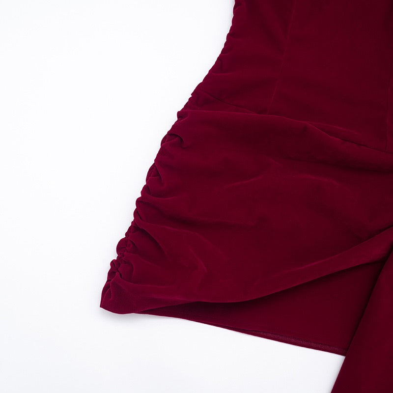 Elegant velvet strapless mini dress - Reiji