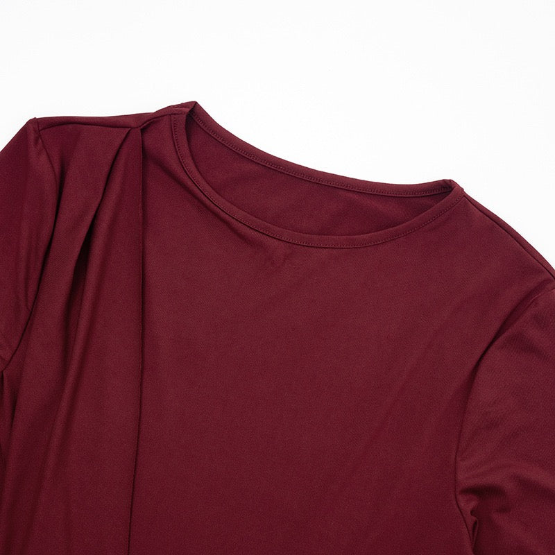 Maxi dress with gathers and slit design - Jackie